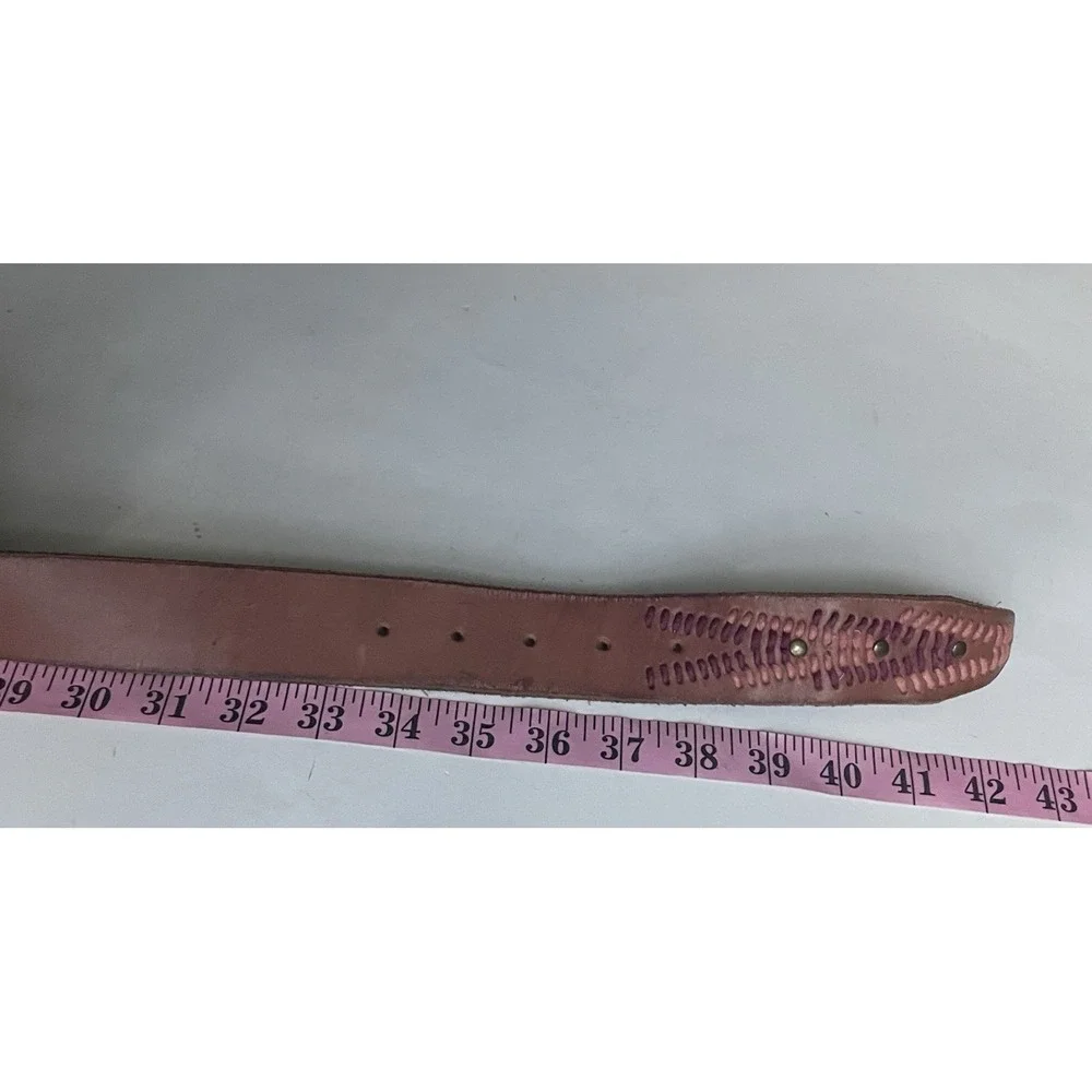 Lucky Brand Leather Belt Stitched Embroidery Size‎ L